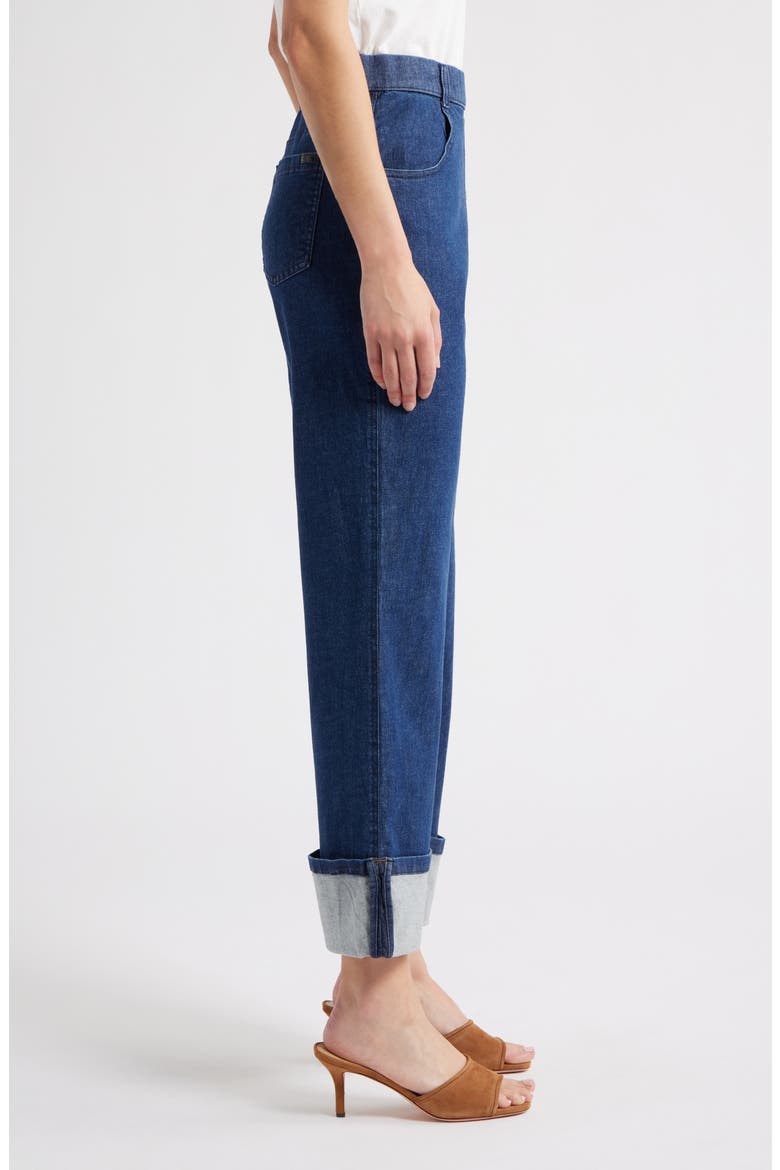 Cuffed Skimmer Jeans, Alternate, color, DARK RINSE WASH