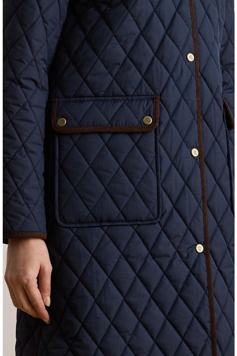 Crested Diamond Quilted Coat, Alternate, color, DK NAVY