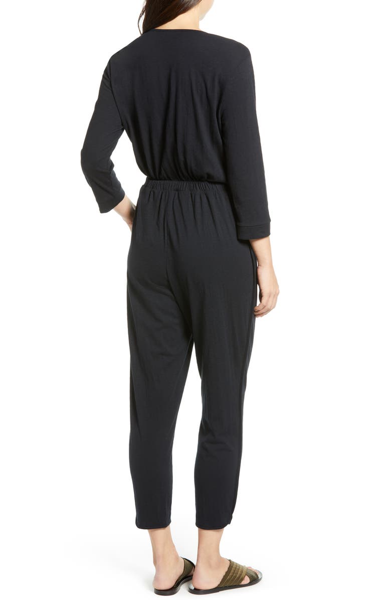 Caslon<sup>®</sup> Surplice Crop Jumpsuit, Alternate, color, 