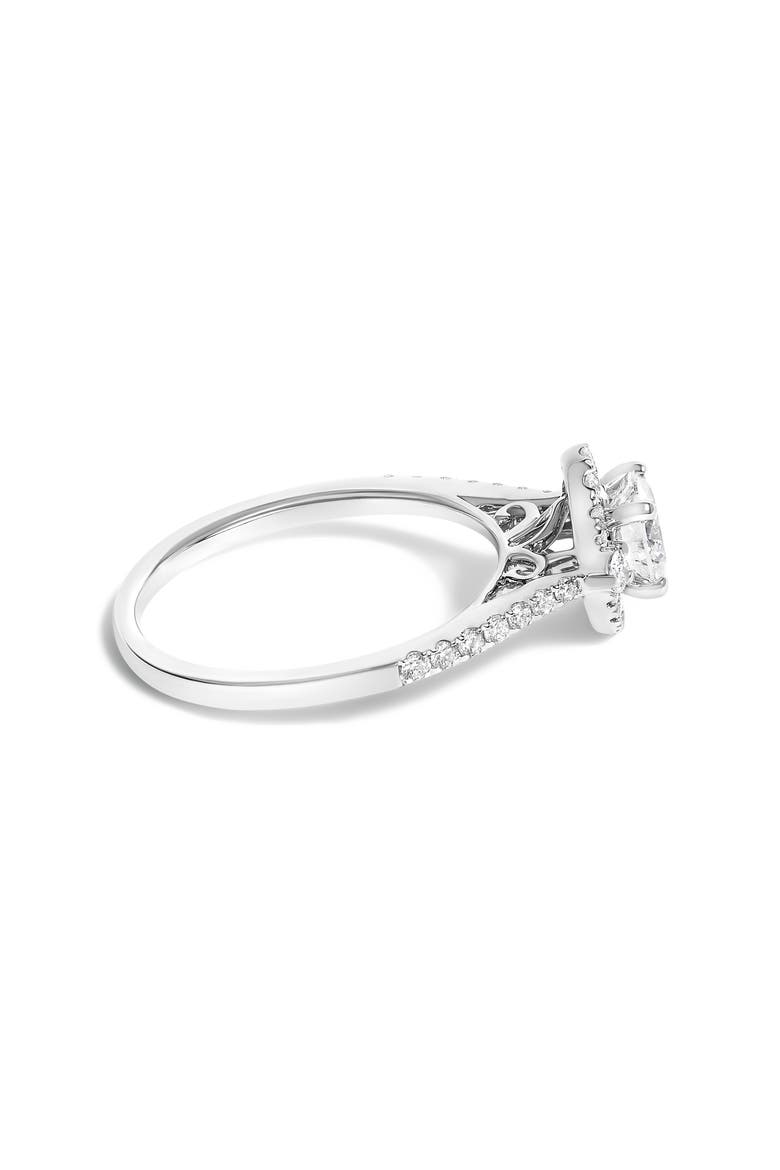 14K White Gold 1.00 Cttw Lab-Grown Diamond Oval Shaped Halo Engagement Ring, Alternate, color, White