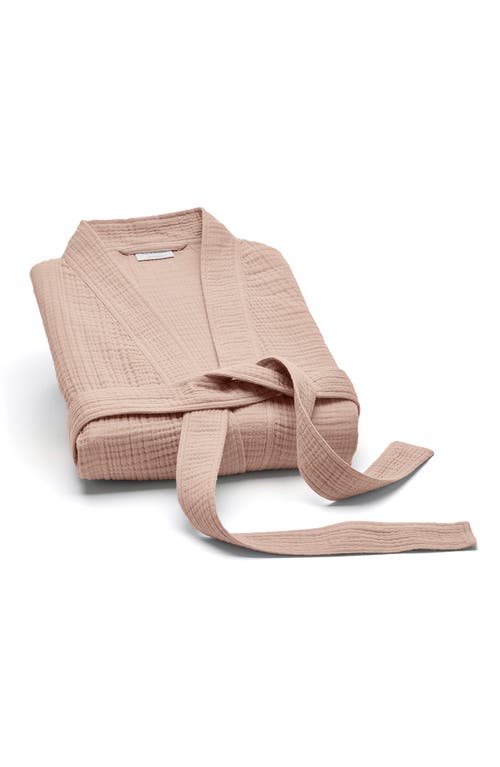 Boll & Branch Dream Rib Organic Cotton Robe In Dusty Rose