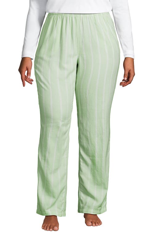 Lands' End Print Flannel Pajama Pants In Green