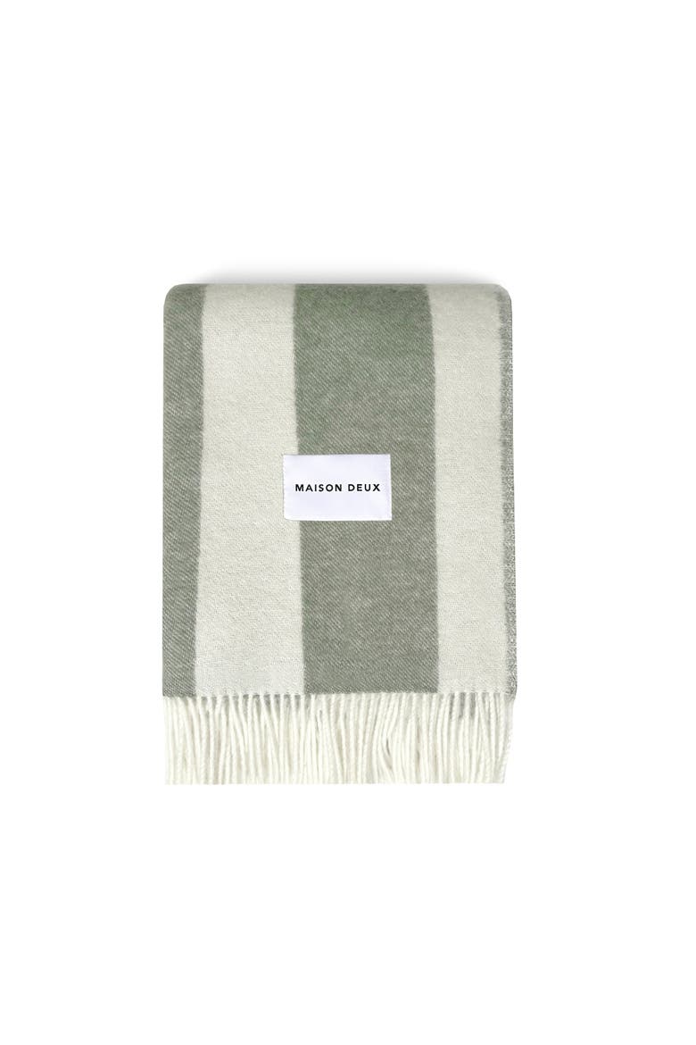 Rough Stripe Blanket, Main, color, Medium Green