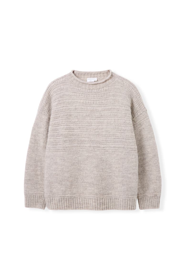 British Heritage Gansey Sweater, Alternate, color, Undyed Taupe