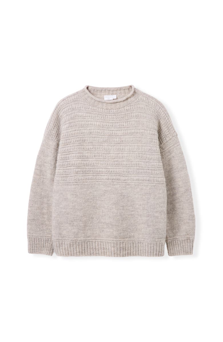 Celtic & Co. British Heritage Gansey Sweater, Alternate, color, Undyed Taupe