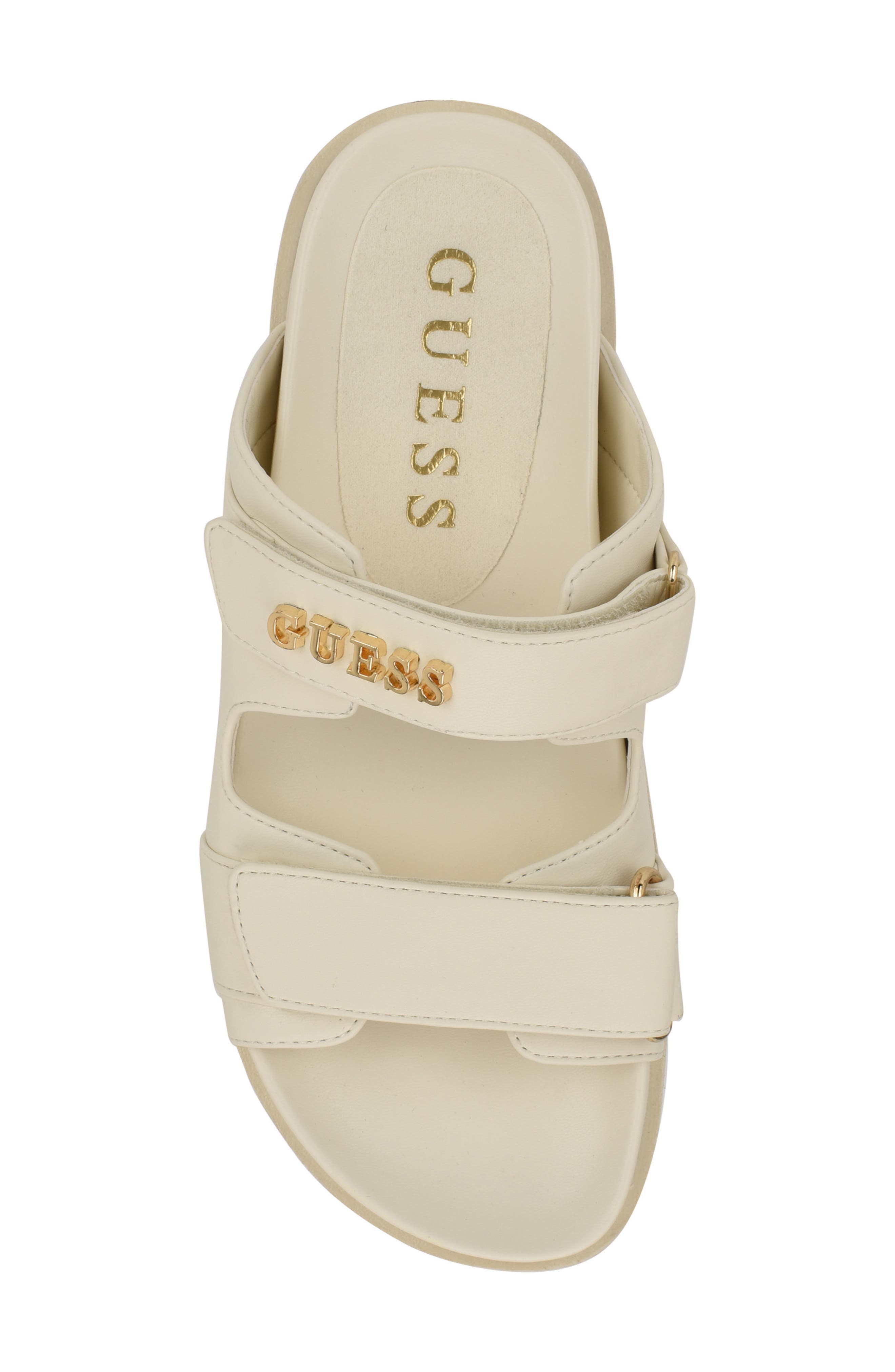 GUESS Fabulon Slide Sandal, Alternate, color, Ivory