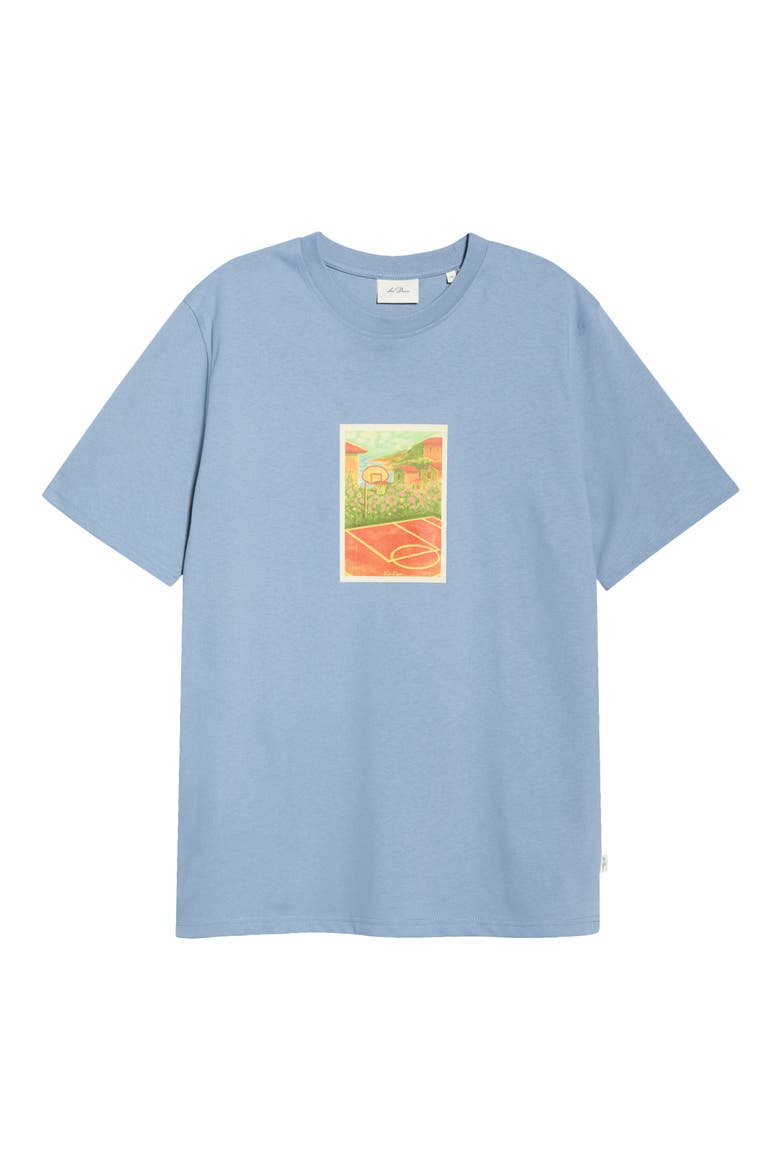 Court Organic Cotton Graphic T-Shirt, Alternate, color, FADED DENIM BLUE