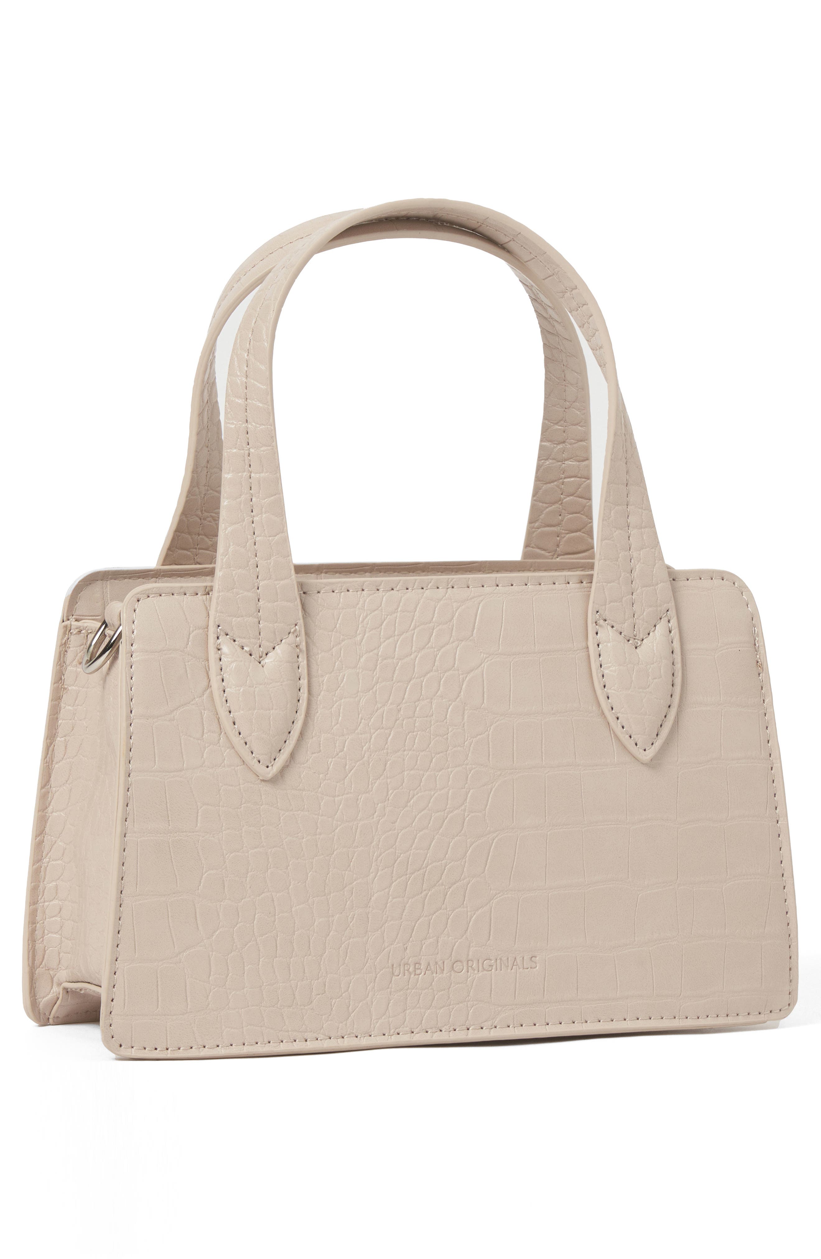 August Croc Embossed Vegan Leather Crossbody Bag, Alternate, color, CREAM