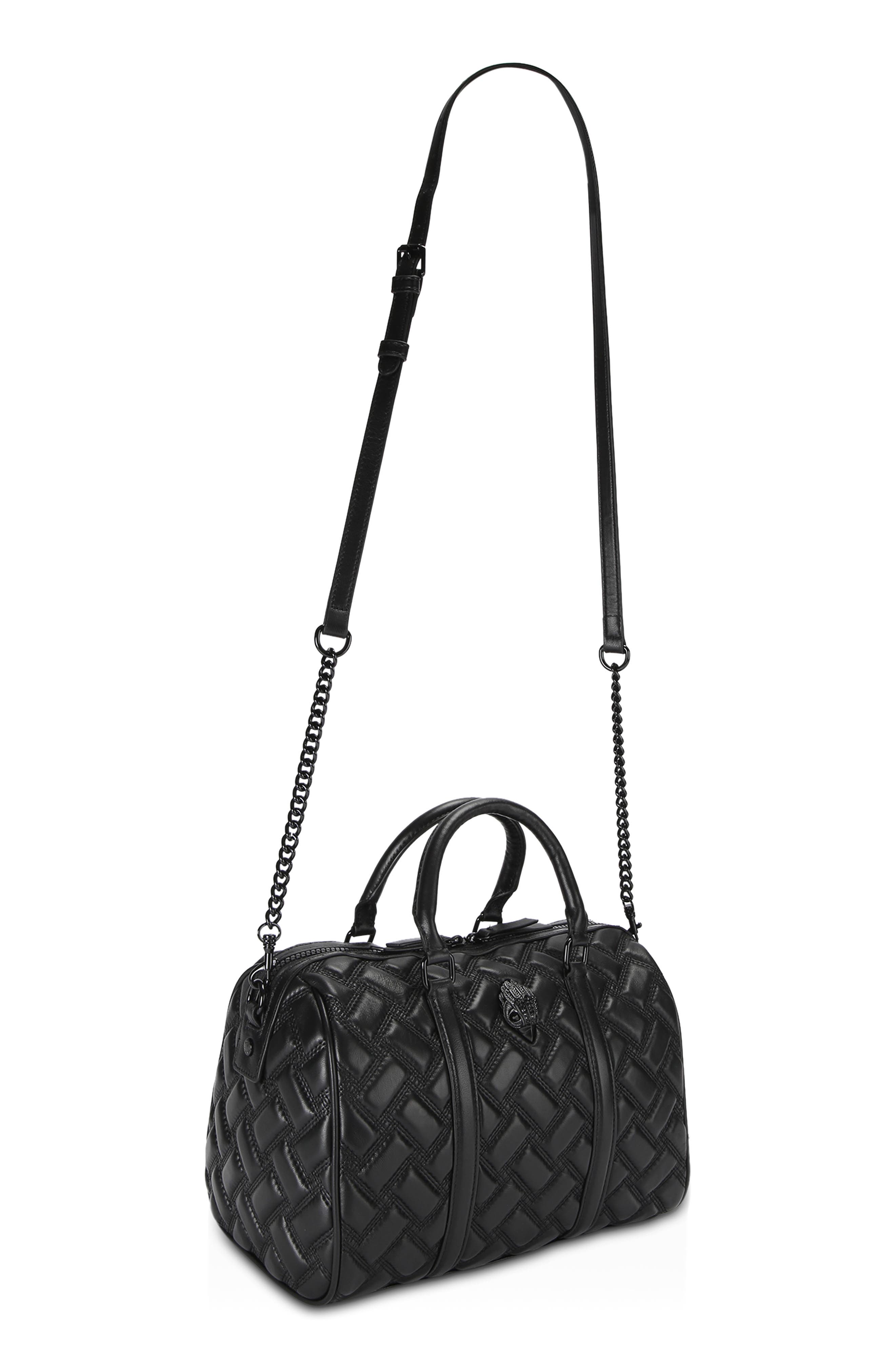 Kurt Geiger London Kensington Boston Drench Quilted Leather Duffle Bag, Alternate, color, Black