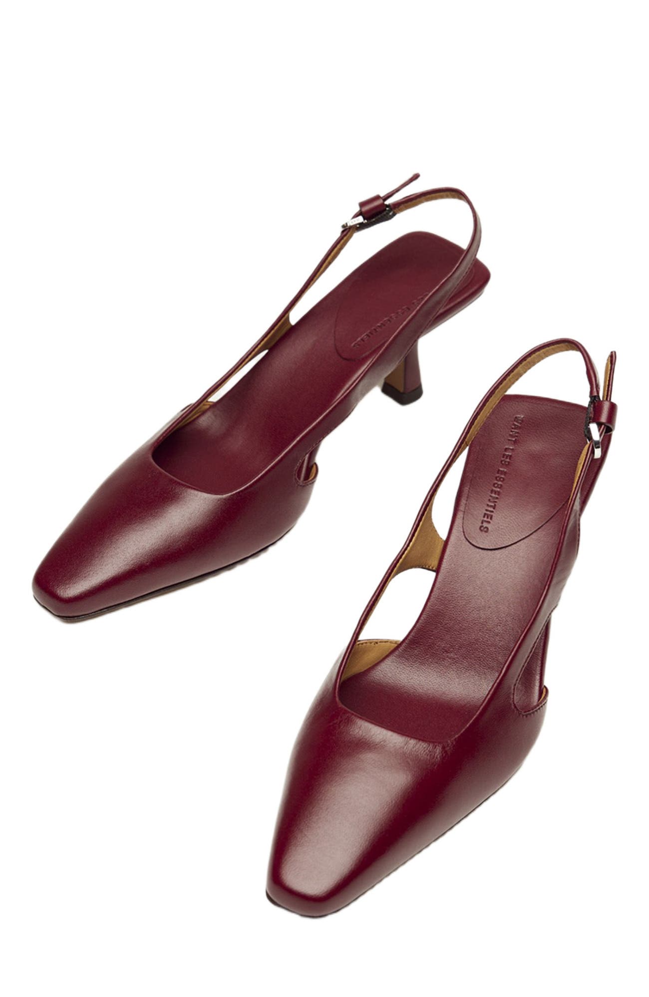 Holton Smooth Leather Slingback Heels, Alternate, color, Dark Cherry