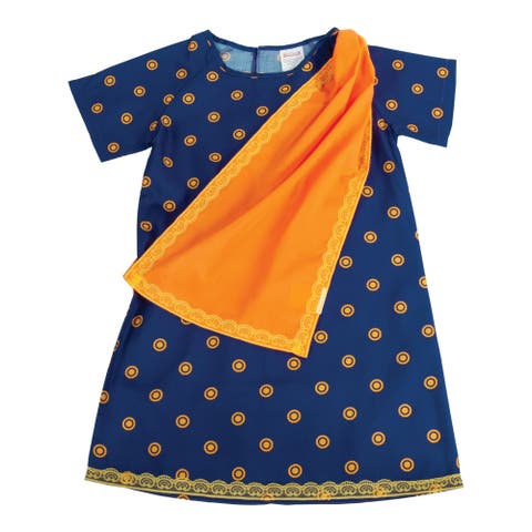 Festive Multiethnic Indian-Inspired Sari Girl Garment