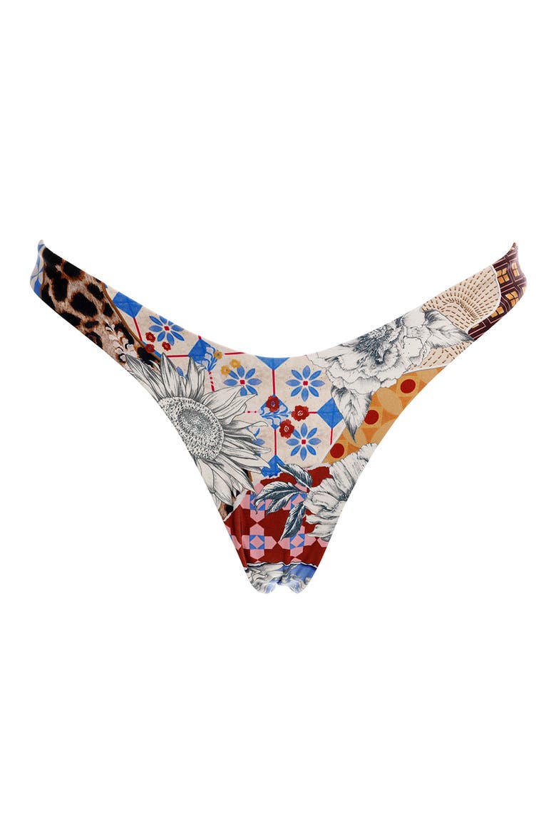 Ilu Quilt Reversible Bikini Bottoms, Alternate, color, BLUE