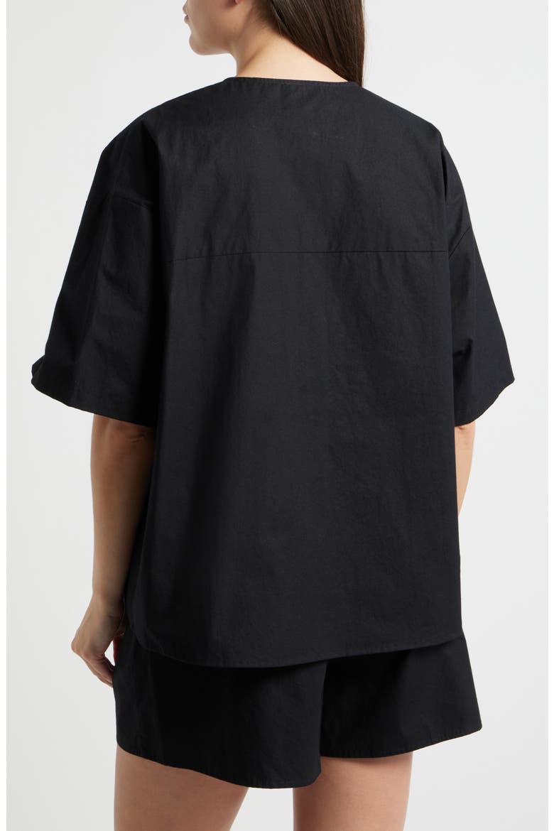Evadne Tie Front Top, Alternate, color, BLACK