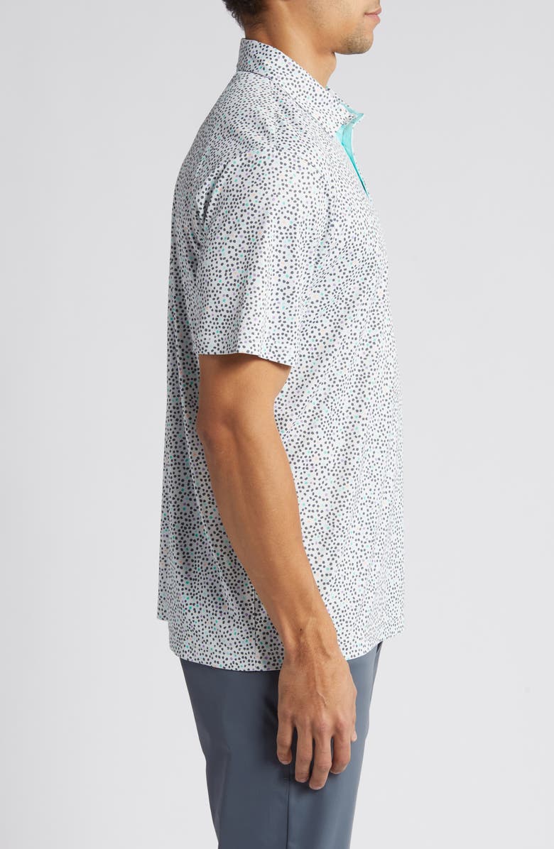 Swannies Wyatt Scatter Print Golf Polo, Alternate, color, Glacier