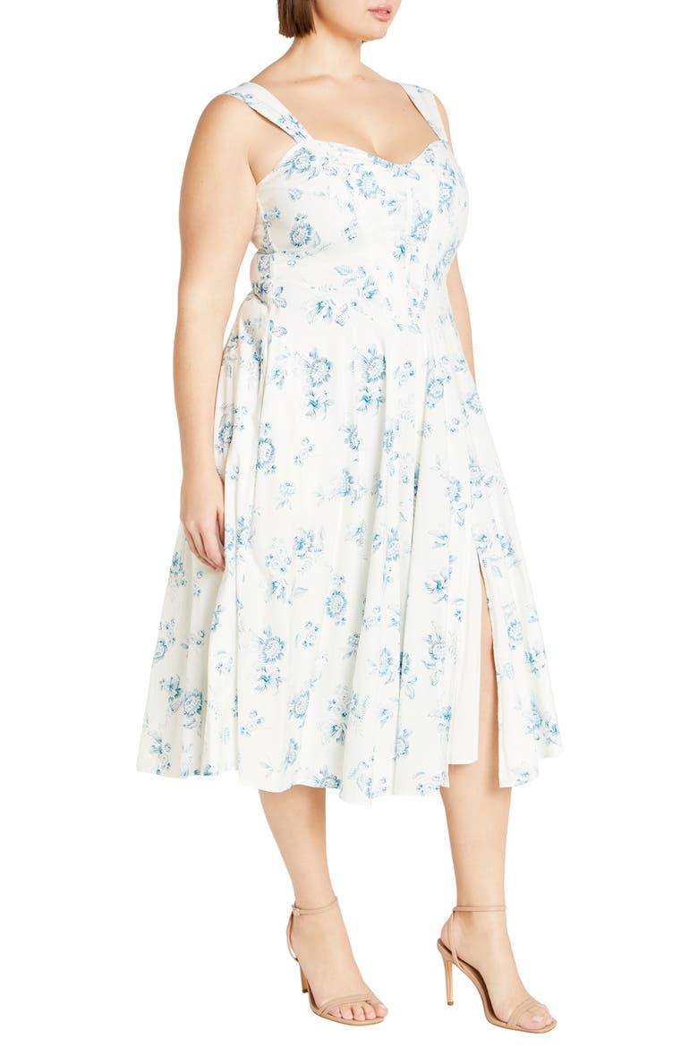 Marylou Print Sleeveless Midi Dress, Alternate, color, ETCHED BUD