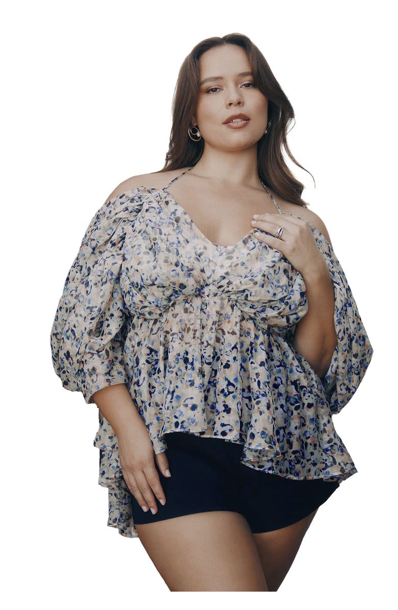 ELOQUII Dramatic Off The Shoulder Top, Main, color,