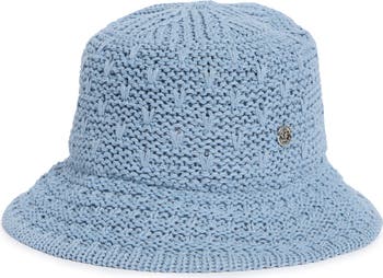 Steve Madden Mixed Floral Crochet Packable Bucket Hat Blue Grannycore Vacation Steve Madden Green Crochet Floral Straw Bucket Hat  main image 4