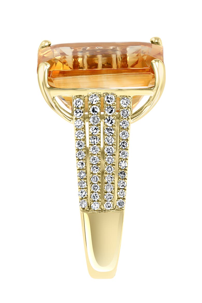 14K Yellow Gold Citrine & Diamond Split-Shank Ring, Alternate, color, 14K Gold