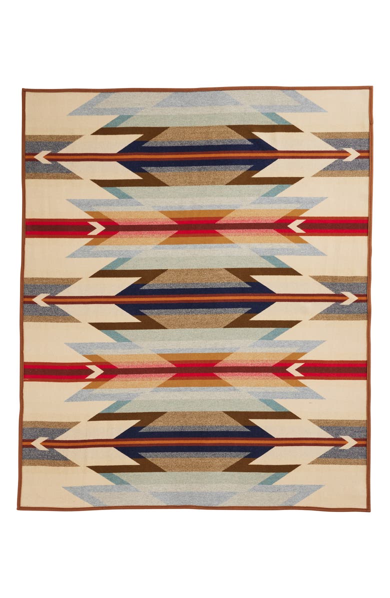 Pendleton Jacquard Unnapped Wool Blend Blanket, Main, color, Wyeth Trail