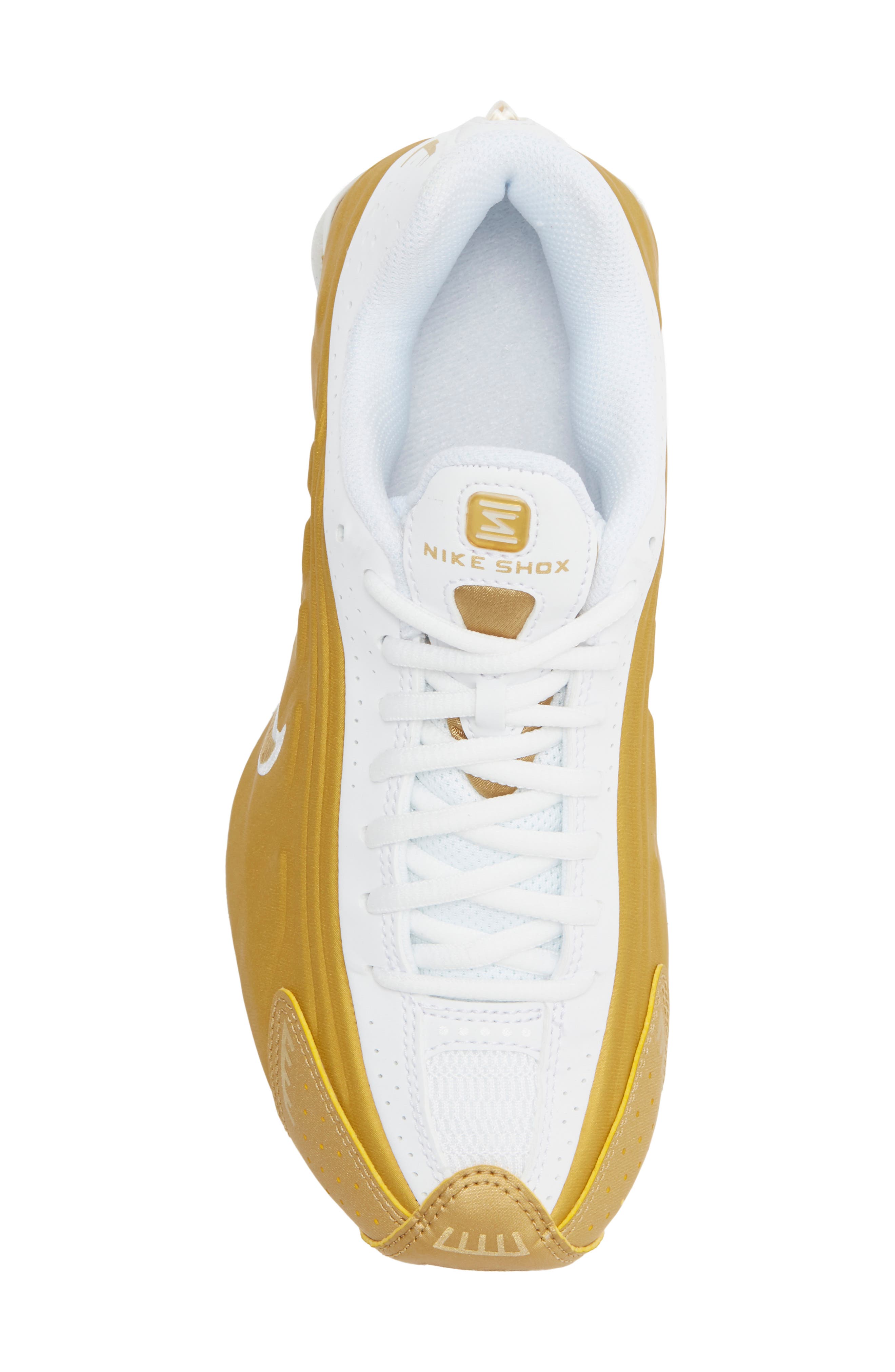 Shox R4 Sneaker, Alternate, color, 700 M GOLD/M GOLD