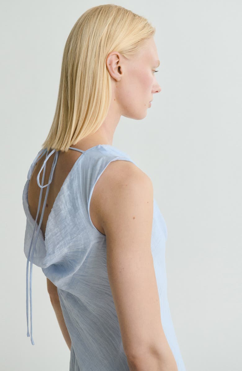 MANGO Cowl Neck Sleeveless Dress, Alternate, color, Sky Blue