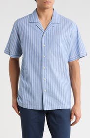 Brooks Brothers Sport Fit Stripe Cotton Camp Shirt