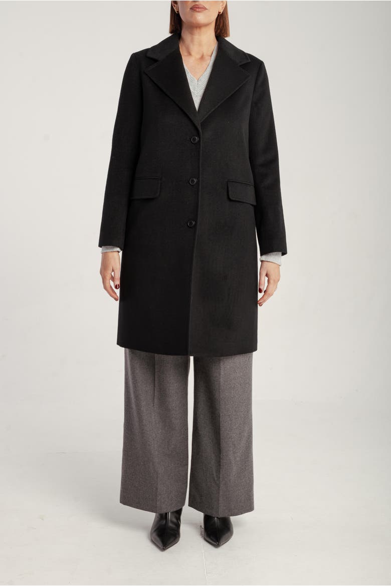 Cashmere Tailored Single-Breasted Coat, Main, color, Black