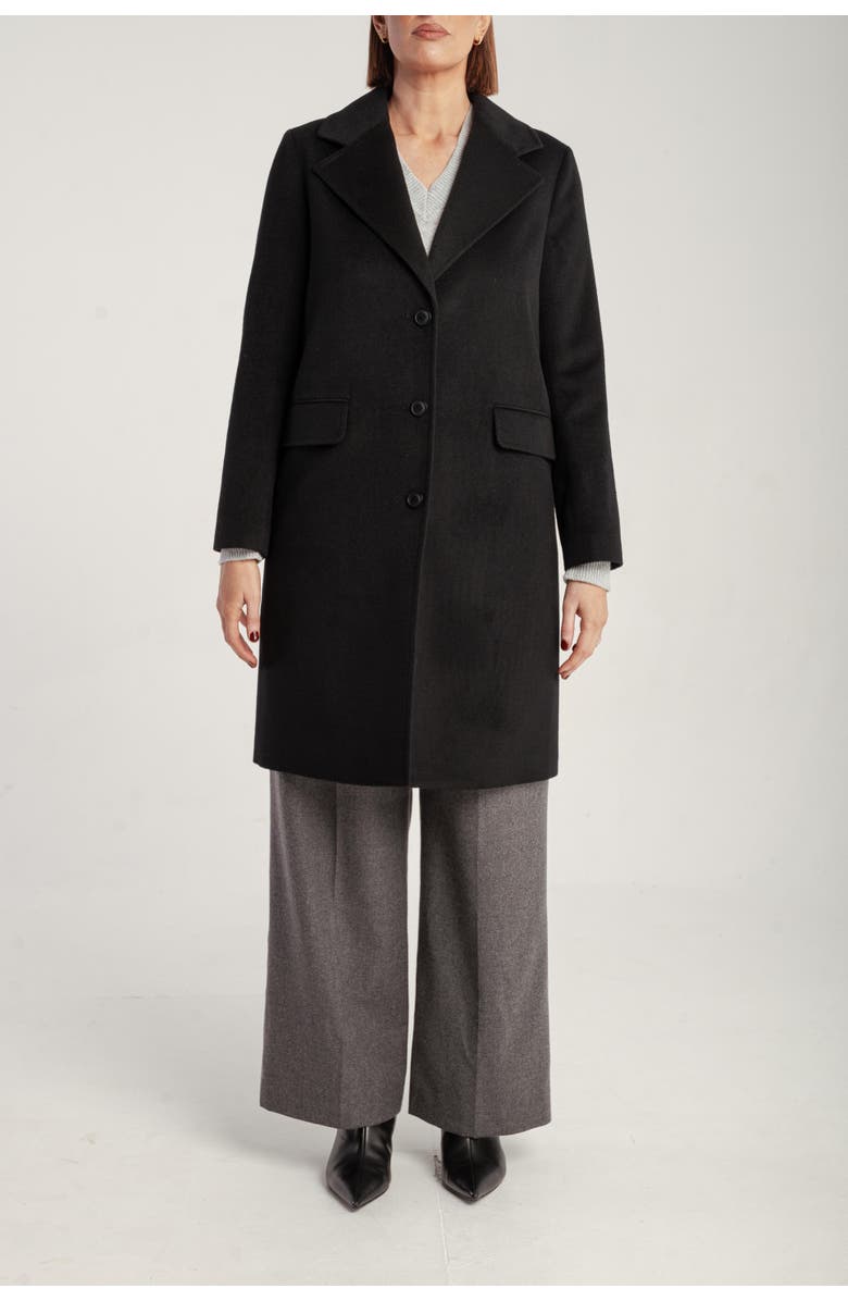 1982 Cashmere Tailored Single-Breasted Coat, Main, color, Black