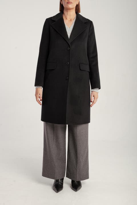 Cashmere Tailored Single-Breasted Coat