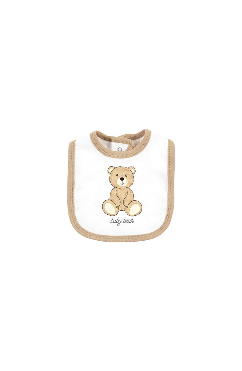 Hudson Baby Cotton Bodysuit, Pant and Bib Set, Alternate, color,