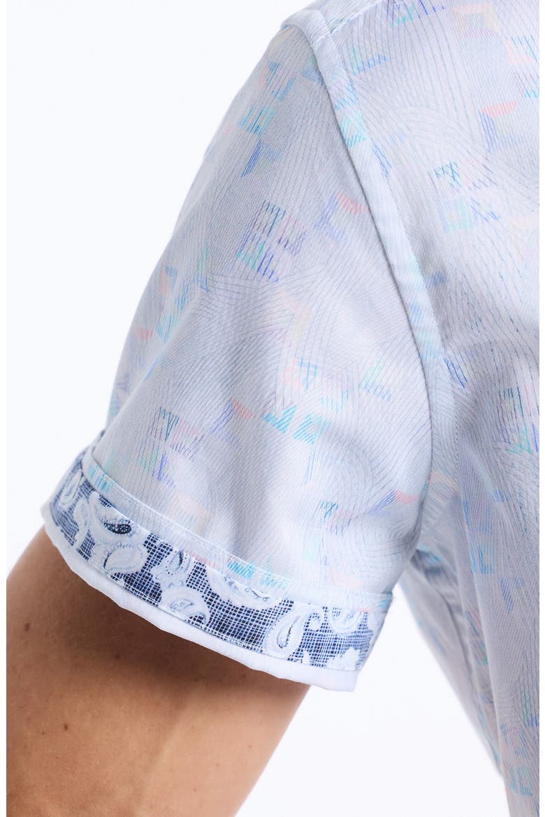 Short Sleeve Cotton Button-Up Shirt, Alternate, color, MULTI