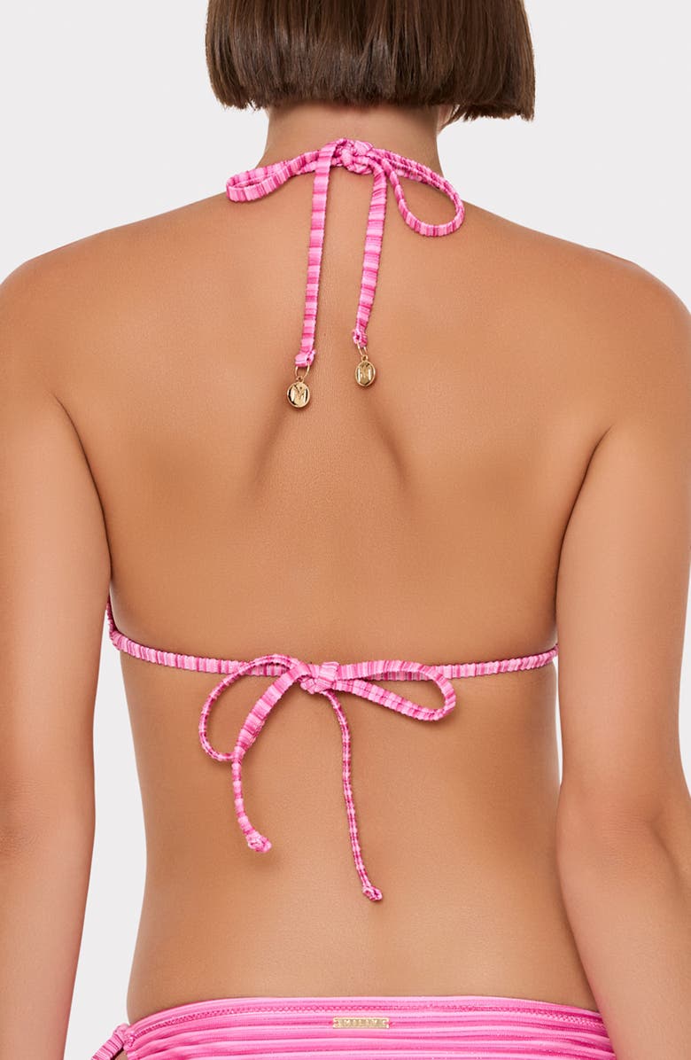 Milly Metallic Stripe Triangle Bikini Top, Alternate, color,