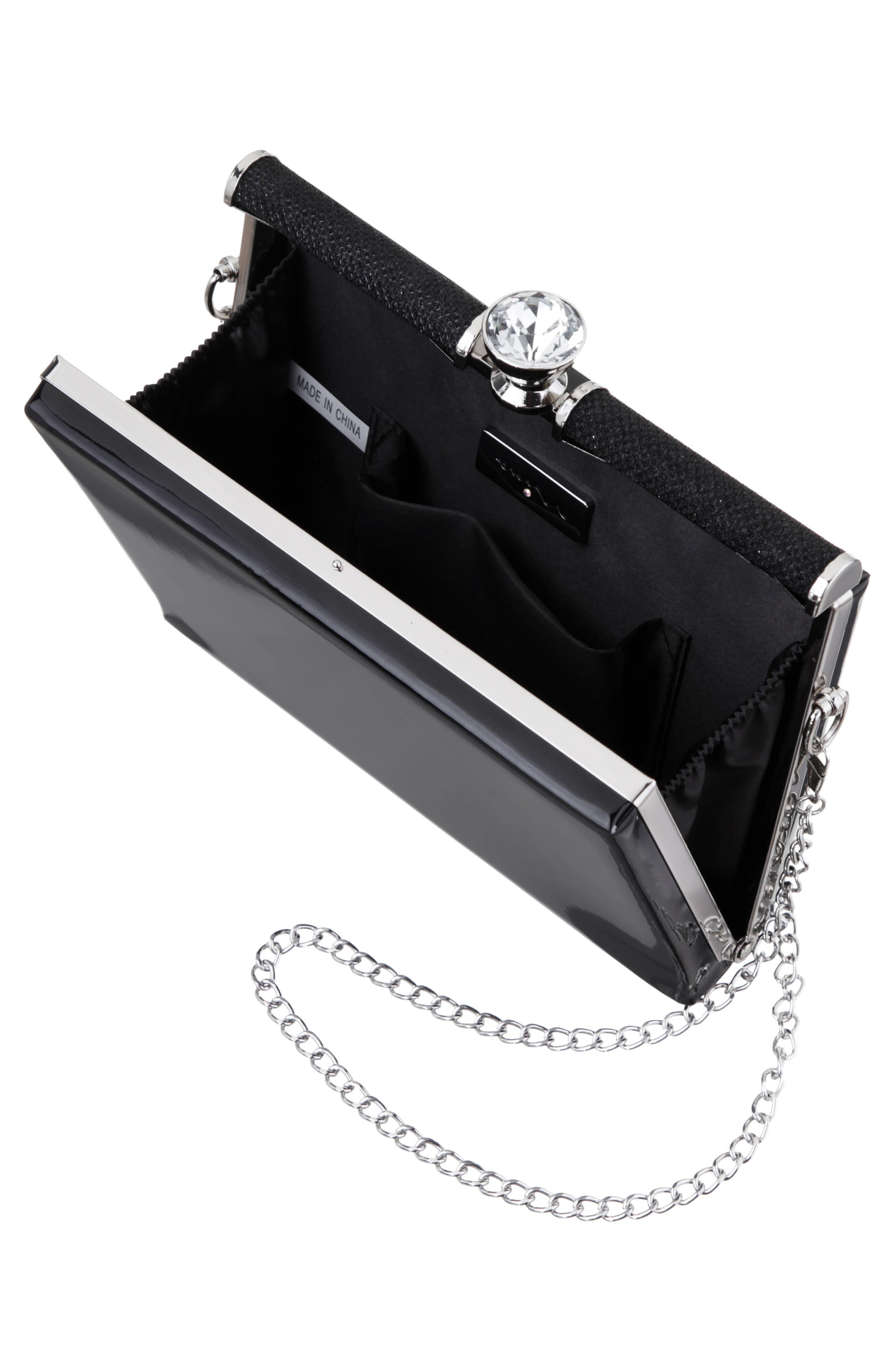 Nina Darby Crystal Clutch, Alternate, color, Black
