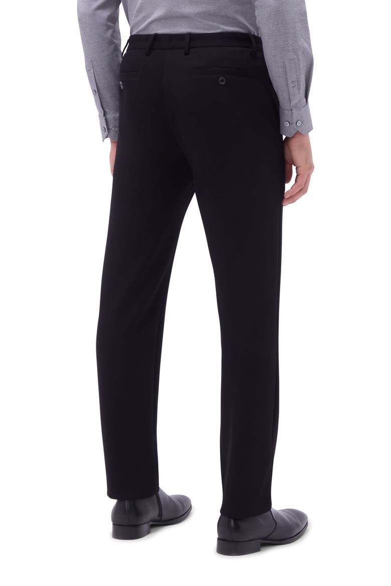 Slim Tailored Fit Flat Front Soft Touch Knit Dress Pants, Alternate, color, BLACK