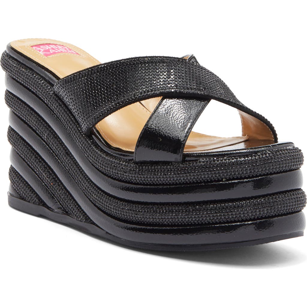 Ashley Kahen Women's Carnival Metallic Wedge Sandals In Black Multi