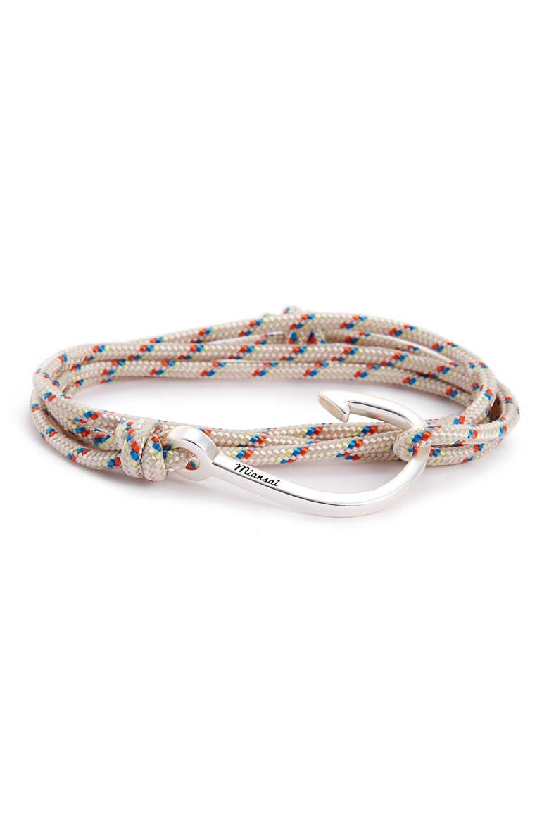 Hook & Rope Wrap Bracelet, Main, color, CROSBY GRAY