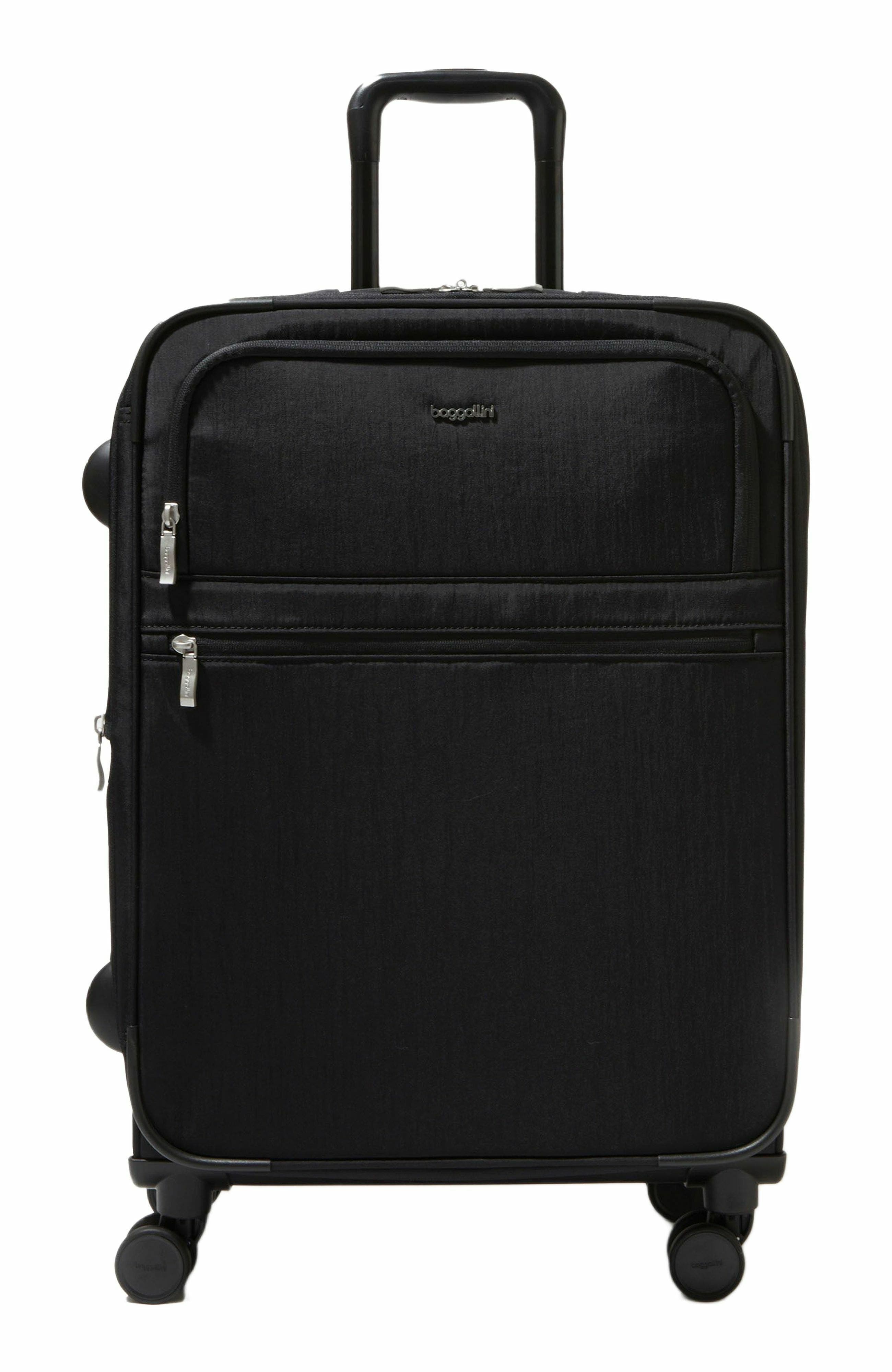 BAGGALLINI 26 in. Large Checked Luggage with Expansion, Main, color, Black