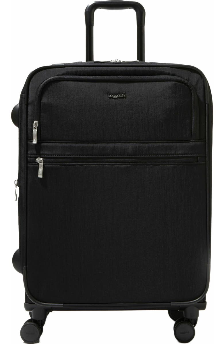BAGGALLINI 26 in. Large Checked Luggage with Expansion, Main, color, Black