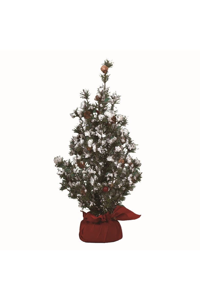 Burnished Gold Green Christmas Tree in Gift Bag with Berries, Main, color, Green