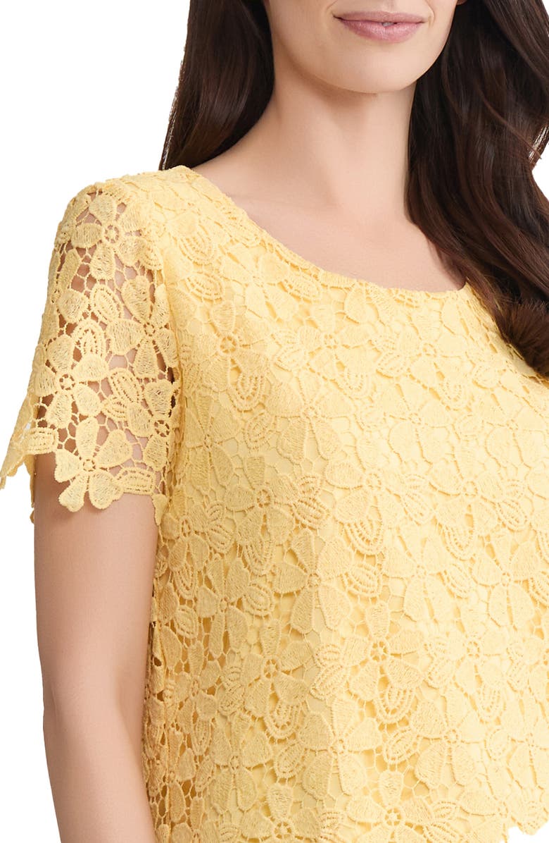 Jones New York Floral Lace Top, Alternate, color, Cornsilk