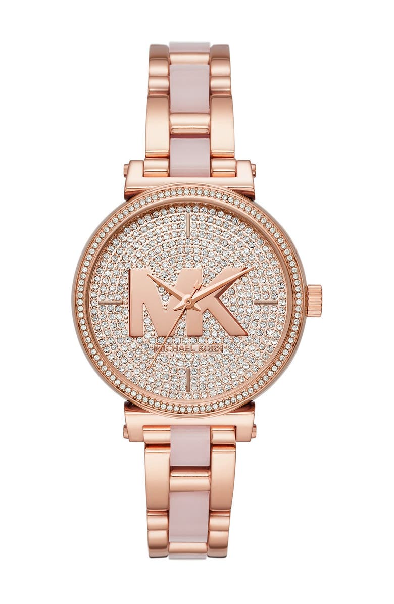 Michael Kors Women's Sofie Diamond Pave Bracelet Watch, 43mm, Main, color,