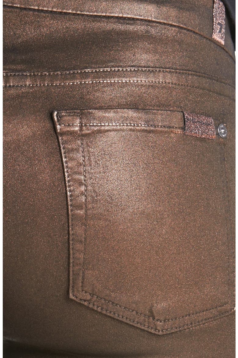 7 For All Mankind® 'Higher Gloss Gummy' Skinny Jeans, Alternate, color, BROWN SUGAR