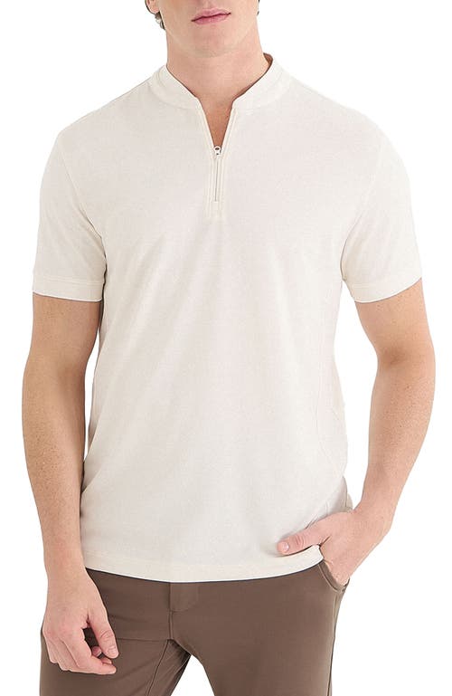 URBAN PERFORMANCE Pima Cotton Tech Piquet High Neck Polo in Off White  product