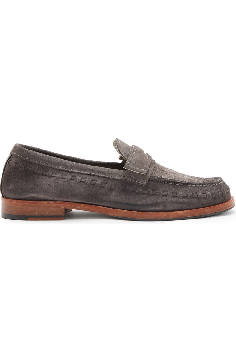 AllSaints Sammy Suede Penny Loafer, Alternate, color,