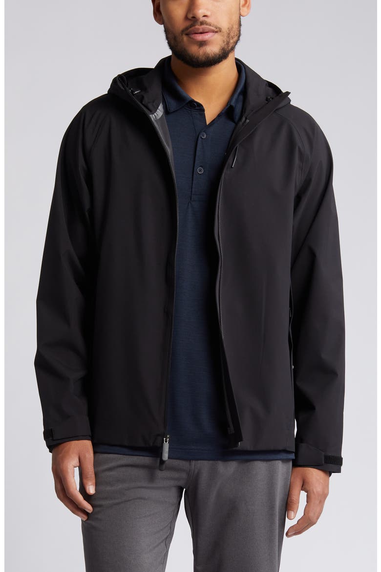 Waterproof Hooded Jacket, Main, color, BLACK