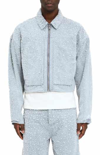 Faux Pearl Textured Crop Jacket