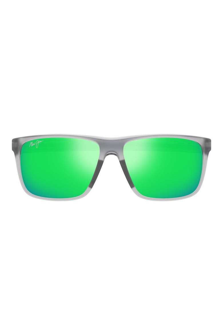 Lehopulu 58mm PolarizedPlus2 Rectangular Sunglasses, Main, color, GREY