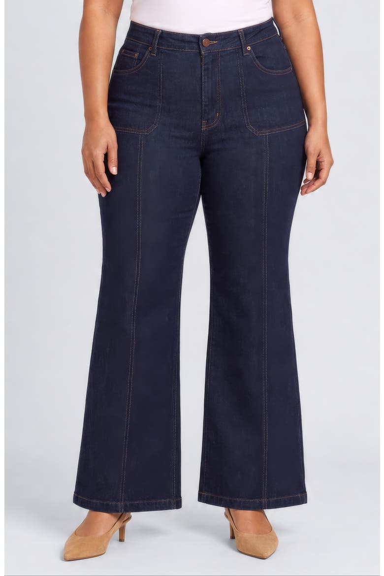 Mia Palazzo High Waist Flare Utility Jeans, Main, color, RINSE