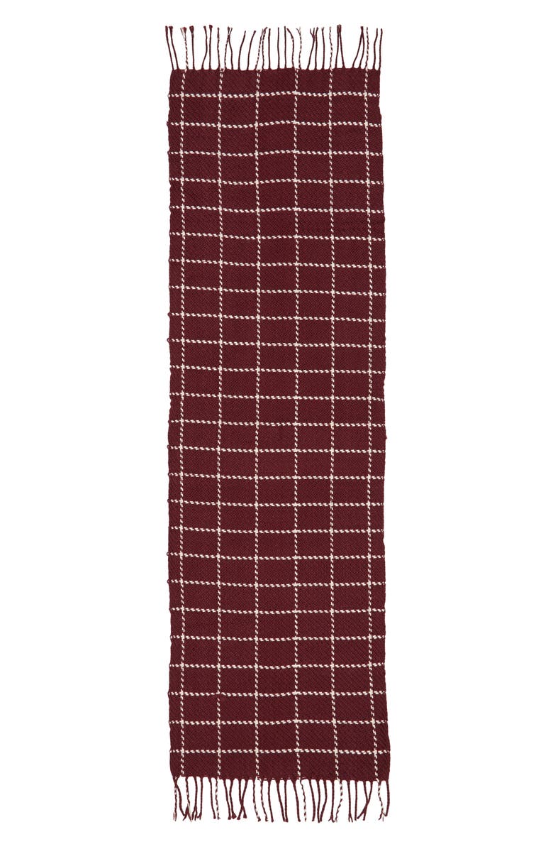 SAACHI Grid Plaid Fringe Scarf, Alternate, color, 