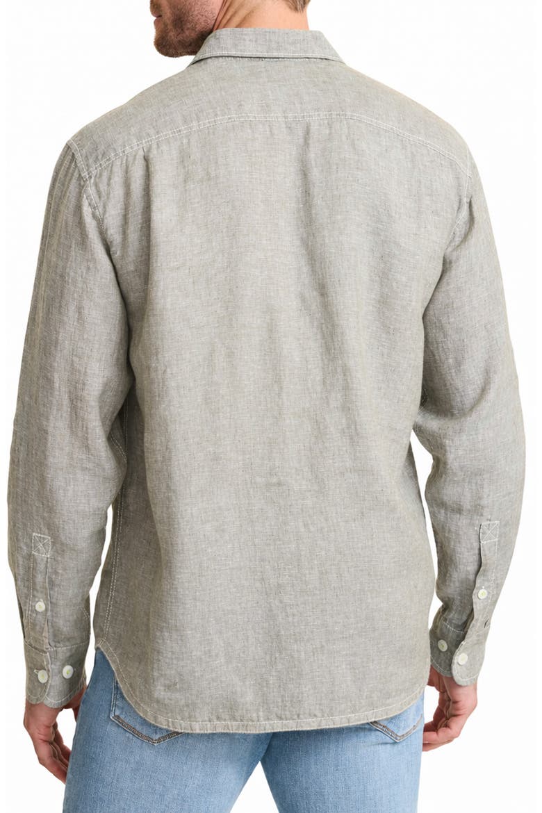 Paradise Breezer Linen Shirt, Alternate, color, TEA LEAF